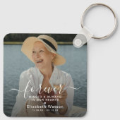 Porte-clés Mémoire de photo 'Script Forever Missed' (Dos)