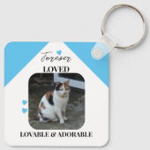 Porte-clés Mémoire de sympathie pour chat en bleu (Dos)