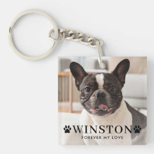 Porte-clés Mémoire personnalisable de photo de chien de compa