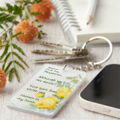 Porte-clés Mémoire Photo Roses Jaunes Fleurs de Jardin (Devant droit)