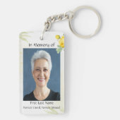Porte-clés Mémoire Photo Roses Jaunes Fleurs de Jardin (Dos)