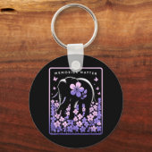 Porte-clés Mémoires Éléphant Violet Alzheimer Sensibilisation (Recto)