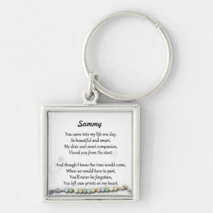 Porte-clés Mémorial d'animal familier - empreintes de pattes