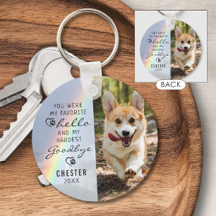 Porte-clés Mémorial de chien de compagnie Photo de bonjour pr