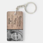 Porte-clés Mémorial de la famille rustique | Garde photo (Dos)