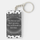 Porte-clés Mémorial du chat - Pour toujours souvenir - Perte  (Dos)