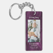 Porte-clés Mémorial en marbre violet Photo Prière funéraire (Devant gauche)