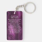 Porte-clés Mémorial en marbre violet Photo Prière funéraire (Dos)