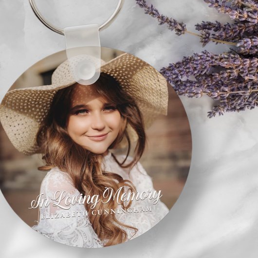 Porte-clés Mémorial en mémoire d'amour classique photo élégan