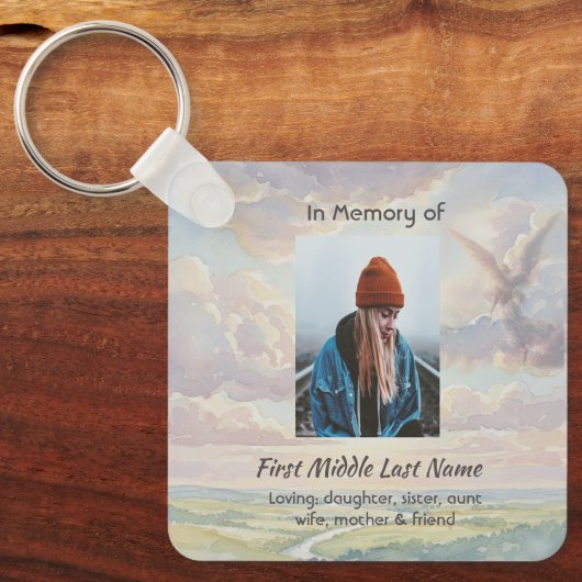 Porte-clés Memorial Keepsake Angel Sky Clouds (Recto)