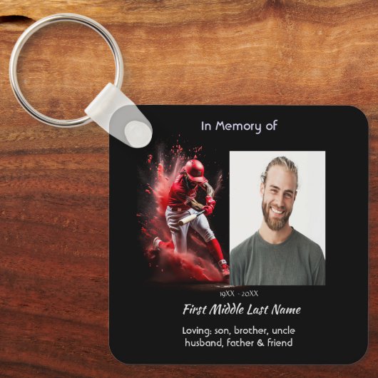 Porte-clés  Memorial Keepsake Baseball Softball  (Recto)