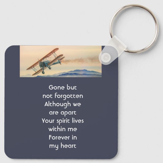 Porte-clés Memorial Keepsake  Clouds Biplane Sky (Dos)