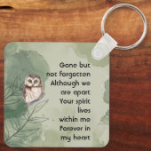 Porte-clés Memorial Keepsake Cute Owl Bird (Verso)