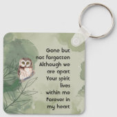 Porte-clés Memorial Keepsake Cute Owl Bird (Dos)