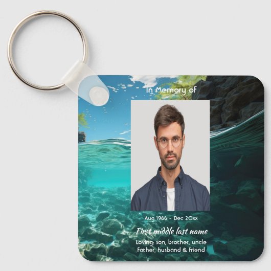 Porte-clés Memorial Keepsake Deep Sea Diving Diver (Recto)