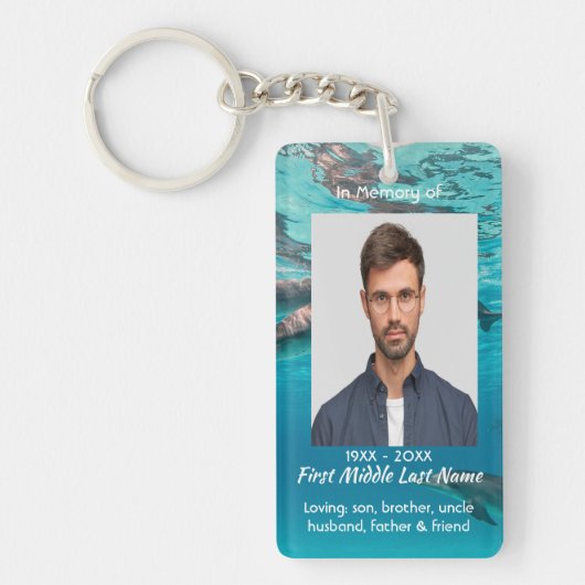 Porte-clés Memorial Keepsake Dolphins Underwater Ocean (Devant)