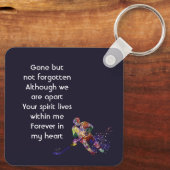 Porte-clés Memorial Keepsake Hockey Player Sport (Verso)