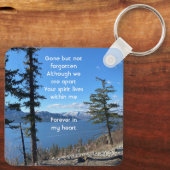 Porte-clés Memorial Keepsake Lake Forest Trees (Verso)