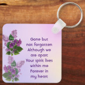 Porte-clés Memorial Keepsake Lilac Garden Flower  (Verso)
