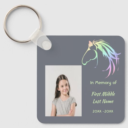 Porte-clés Memorial Keepsake Pastel Horse Art (Recto)
