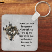 Porte-clés  Memorial Keepsake Wolf Wolves Animal art (Verso)