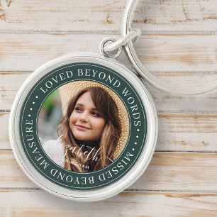 Porte-clés Memorial Love Beyond Words Élégant Photo Chic