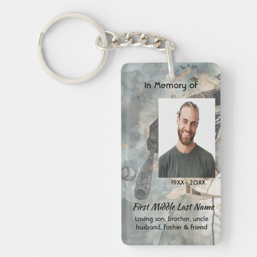 Porte-clés  Memorial Memory Keepsake card  Baseball Sport (Devant)