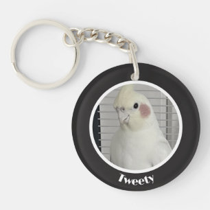 Porte-clés Mémorial personnalisé de cockatiel avec photo