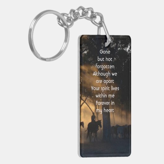 Porte-clés Memorial Photo Forest Trail Walk Horses (Devant gauche)