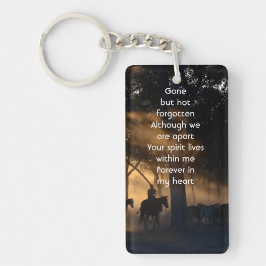 Porte-clés Memorial Photo Forest Trail Walk Horses (Devant)