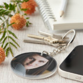 Porte-clés Mémorial photo moderne simple à 2 faces (Devant droit)