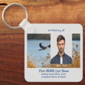 Porte-clés Memorial Photo Prayer Lake Geese Birds (Recto)