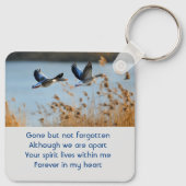 Porte-clés Memorial Photo Prayer Lake Geese Birds (Dos)