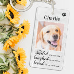 Porte-clés Mémoriaux pour animaux de compagnie Keepsaké Chien<br><div class="desc">Célébrez votre meilleur ami avec un porte - clé mémorial pour chien de compagnie personnalisé. C'est le cadeau idéal pour vous, votre famille ou vos amis pour honorer ceux qui sont aimés. Nous espérons que votre porte - clé photo vous apportera joie, paix, et des souvenirs heureux. Citation : "Vous...</div>