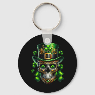 Porte-clés Men Irish Skull Shamrock Leprechaun Ireland St Pat