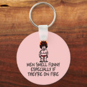 Porte-clés Men smell funny slogan keyring (Recto)