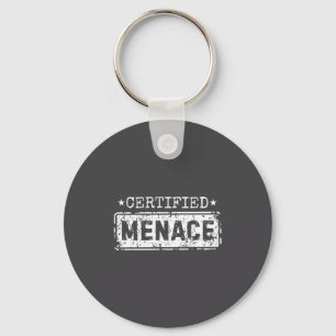 Porte-clés Menace certifiée Citation drôle d'humour blague Sa