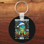 Porte-clés Menorasaurus Rex Dino Trex Pull de Noël laid  (Recto)