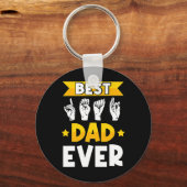 Porte-clés Mens ASL Langue des signes Sourds Sensibilisation  (Verso)