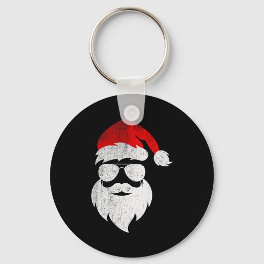 Porte-clés Mens Christmas Santa Claus Face Sungles With Hat B (Recto)