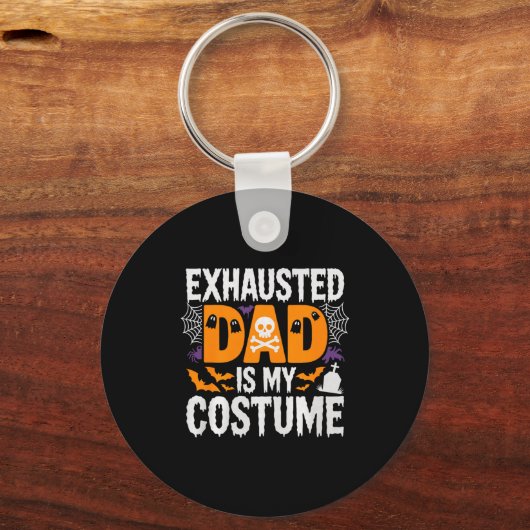 Porte-clés Mens Exhausted Dad Is My Costume Shirt Men Hallowe (Recto)