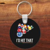Porte-clés Mens Funny Pool ID cadeau frapper ce billard joueu (Recto)