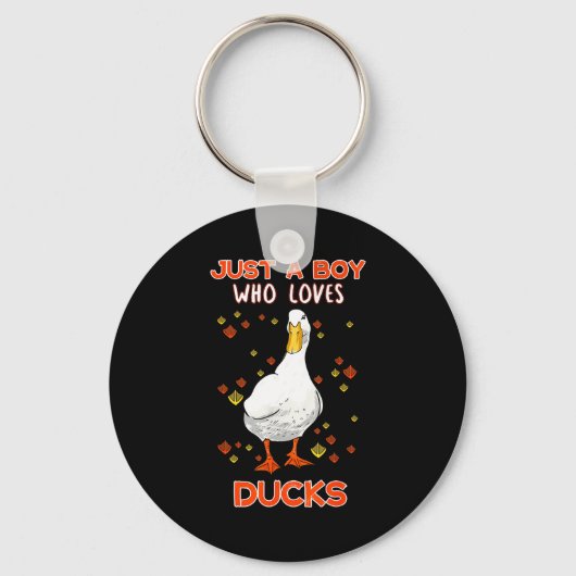 Porte-clés Mens Just A Boy Who Loves Ducks Funny Duck Lover Q (Recto)