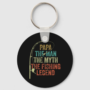 Porte-clés Mens Papa L'Homme Le Mythe La Légende De La Pêche