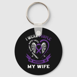 Porte-clés Mens Purple En Mémoire De La Femme Cancer Pancréat