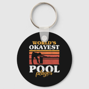 Porte-clés Mens Worlds Okayest Pool Player Snooker Retro Funn