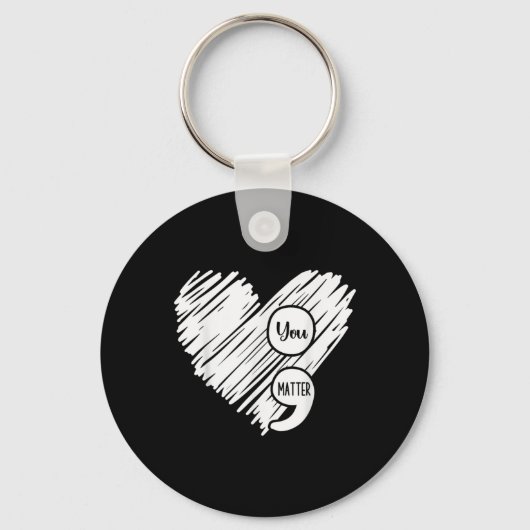 Porte-clés Mental Health Awareness Week Semicolon Suicide Pre (Recto)