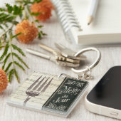 Porte-clés Menu et fourchette français (Devant Droit)