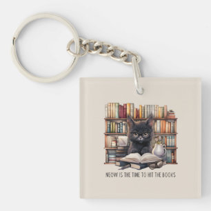 Porte-clés Meow Est Le Moment De Toucher Les Livres