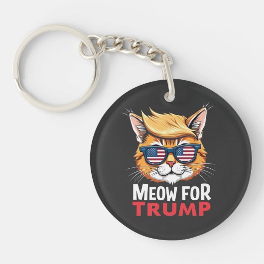 Porte-clés Meow For Trump Cat Kitten Vote Élection (Devant)